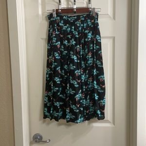 J. Crew Bee Print Midi Pleated Skirt Size 0